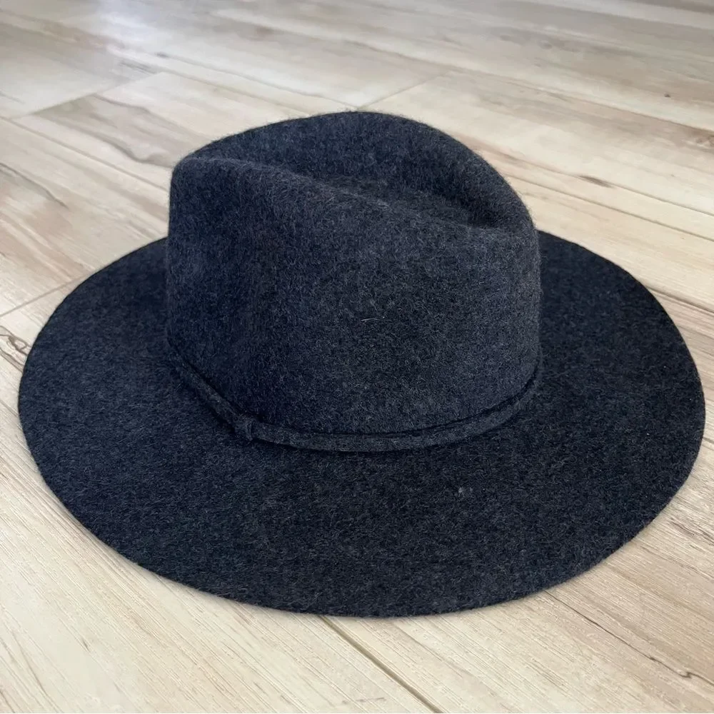 J.Crew Hat Gray Wool Fedora Floppy Brim Boho Classic Style Size S-M